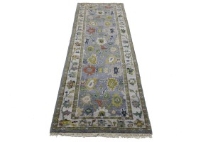Floral Colorfast 2'7X9'7 Oushak Chobi Oriental Runner Rug