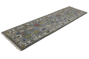 Floral Colorfast 2'7X9'7 Oushak Chobi Oriental Runner Rug