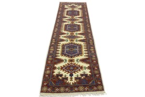 Cream Tribal 3X10 Indo-Viss Oriental Runner Rug