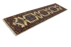 Cream Tribal 3X10 Indo-Viss Oriental Runner Rug