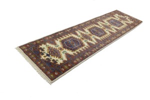 Cream Tribal 3X10 Indo-Viss Oriental Runner Rug