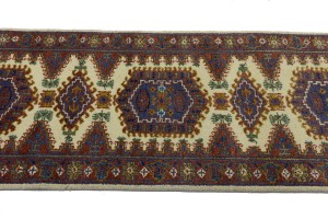 Cream Tribal 3X10 Indo-Viss Oriental Runner Rug