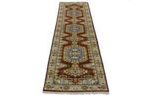 Rusty Red Tribal 3X10 Indo-Viss Oriental Runner Rug