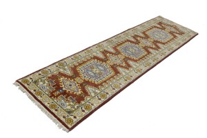 Rusty Red Tribal 3X10 Indo-Viss Oriental Runner Rug
