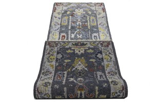 Floral Colorfast 2'6X9'9 Oushak Chobi Oriental Runner Rug