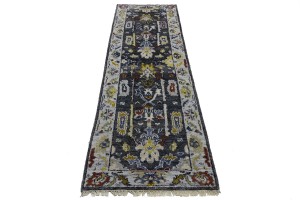 Floral Colorfast 2'6X9'9 Oushak Chobi Oriental Runner Rug
