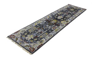 Floral Colorfast 2'6X9'9 Oushak Chobi Oriental Runner Rug