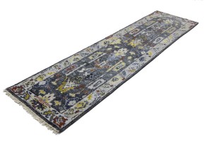 Floral Colorfast 2'6X9'9 Oushak Chobi Oriental Runner Rug