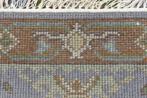 Blue-gray Geometric 3X5 Indo-Karajeh Oriental Rug