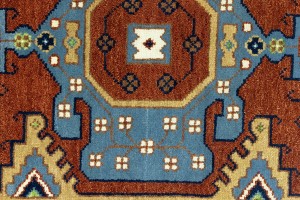 Rust Geometric 4X6 Kazak Oriental Rug