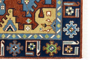 Rust Geometric 4X6 Kazak Oriental Rug