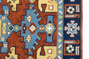 Rust Geometric 4X6 Kazak Oriental Rug