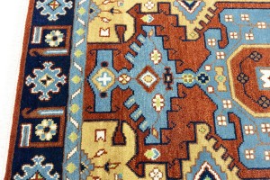 Rust Geometric 4X6 Kazak Oriental Rug