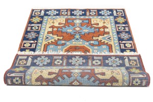 Rust Geometric 4X6 Kazak Oriental Rug