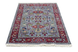 Gray Floral 4X6 Indo-Mahal Oriental Rug