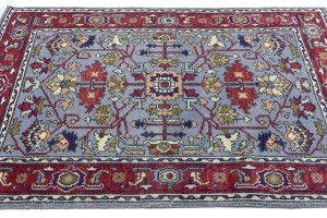 Gray Floral 4X6 Indo-Mahal Oriental Rug