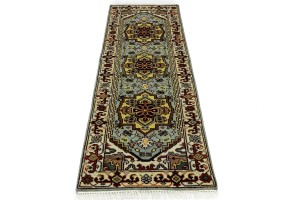 Light Gray Geometric 3X8 Heriz Serapi Oriental Runner Rug
