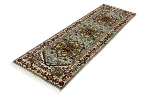 Light Gray Geometric 3X8 Heriz Serapi Oriental Runner Rug