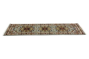 Light Gray Geometric 3X8 Heriz Serapi Oriental Runner Rug