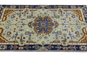 Light Gray Tribal 3X5 Heriz Serapi Oriental Rug