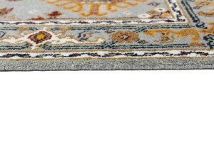 Gray Geometric 3X5 Indo-Karajeh Oriental Rug