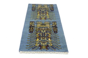 Blue Pictorial Tribal 3X6 Oriental Rug