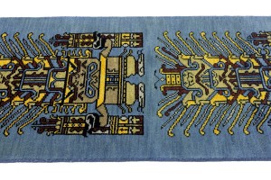 Blue Pictorial Tribal 3X6 Oriental Rug