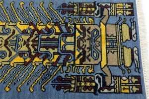 Blue Pictorial Tribal 3X6 Oriental Rug