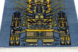 Blue Pictorial Tribal 3X6 Oriental Rug