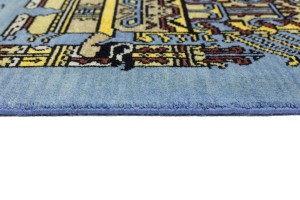 Blue Pictorial Tribal 3X6 Oriental Rug