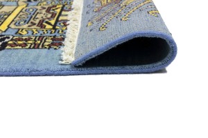 Blue Pictorial Tribal 3X6 Oriental Rug