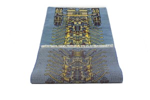 Blue Pictorial Tribal 3X6 Oriental Rug