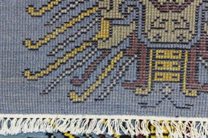 Blue Pictorial Tribal 3X6 Oriental Rug