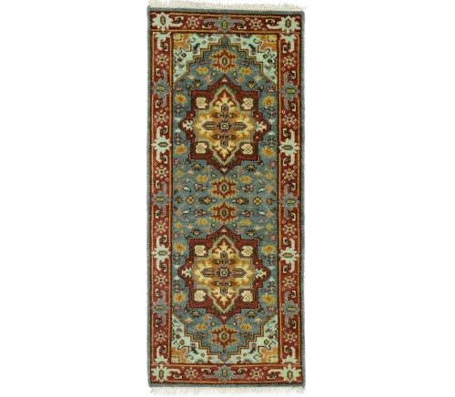 Gray Floral 3X6 Heriz Serapi Oriental Rug