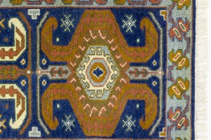 3X6 Navy Blue Geometric 2'6 x 5'11 Kazak Oriental Rug