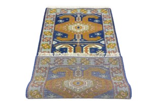 3X6 Navy Blue Geometric 2'6 x 5'11 Kazak Oriental Rug