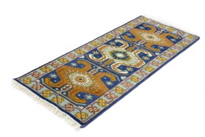 3X6 Navy Blue Geometric 2'6 x 5'11 Kazak Oriental Rug