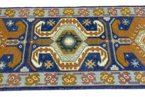 3X6 Navy Blue Geometric 2'6 x 5'11 Kazak Oriental Rug