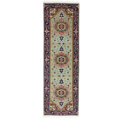 Light Gray Floral 3X8 Heriz Serapi Oriental Runner Rug