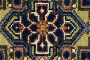 Dark Navy Floral 3X8 Heriz Serapi Oriental Runner Rug