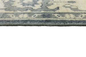 Dark Gray Floral 6X9 Oushak Chobi Oriental Rug