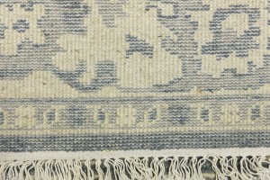 Dark Gray Floral 6X9 Oushak Chobi Oriental Rug