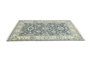 Dark Gray Floral 6X9 Oushak Chobi Oriental Rug