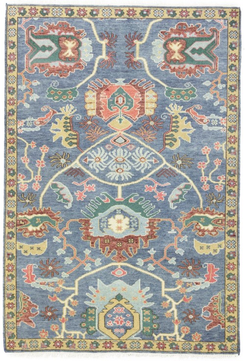 Gray Floral 6X9 Chobi Oriental Rug