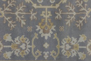 Gray Floral 8X10 Oushak Chobi Oriental Rug