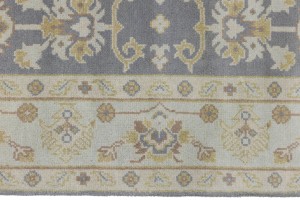 Gray Floral 8X10 Oushak Chobi Oriental Rug