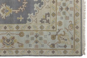 Gray Floral 8X10 Oushak Chobi Oriental Rug