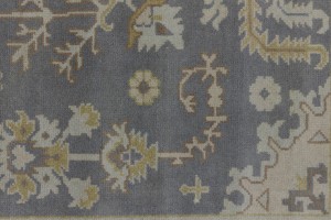 Gray Floral 8X10 Oushak Chobi Oriental Rug
