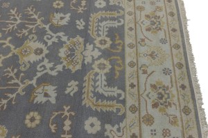 Gray Floral 8X10 Oushak Chobi Oriental Rug