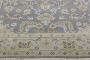 Gray Floral 8X10 Oushak Chobi Oriental Rug